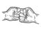 Fist greeting sketch engraving vector