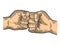 Fist greeting sketch engraving vector