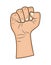 Fist, Hand gesture vector - realistic cartoon illustration. Picture isolated on white background.