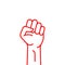 Fist hand power logo. Protest strong fist raised fight icon, rebel illustration