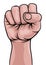 Fist Hand Raised Up Punch Comic Pop Art Cartoon