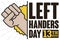 Fist High Up Commemorating Left Handers Day Celebration, Vector Illustration