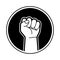 Fist icon. Protest concept. Empowerment icon. Fist clenched symbol