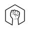Fist icon. Protest concept. Empowerment icon. Fist clenched symbol