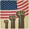 Fist independence symbol American flag old