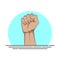 Fist male hand. Power sign vector illustration