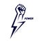 Fist male hand, proletarian protest symbol. Power sign. Vector template