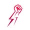 Fist male hand, proletarian protest symbol. Power sign. Vector template