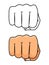 Fist punch vector illustration. Strong and power man symbol
