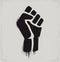 Fist raised in protest. Black fist icon isolated on a light background. Vector illustration EPS10