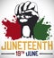 Fist and Splashed African Colors for Juneteenth Celebration, Vector Illustration