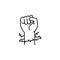 fist and thorns icon. Element of peace icon for mobile concept and web apps. Thin line fist and thorns icon can be used for web an