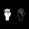 Fist up Concept of freedom fight revolution power protest icon outline set white color vector illustration flat style image