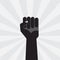 Fist up power. Hand with fist. Revolution, protest, propaganda and freedom symbol. Victory sign. Vector illustration