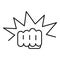 Fist violence icon, outline style