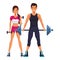 Fit couple doing exercise