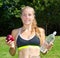 Fit, healthy woman making good nutrition choices