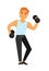 Fit man with dumbbells does exercises illustration