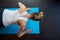 Fit middle-aged woman doing press-ups