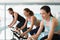 Fit people in a spin class