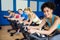 Fit people in a spin class