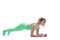 Fit slim woman doing yoga exercise called Plank Pose, sanskrit n