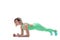 Fit slim woman doing yoga exercise called Plank Pose, sanskrit name: Kumbhakasana, pose strengthen wrists, arms