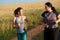 Fit woman motivate her friend at outdoor jogging