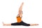 Fit Woman Practicing Monkey God Yoga Pose