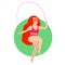 Fit Woman in Red Underwear Jumping on Rope Icon