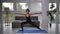 Fit woman trainer practicing yoga via video chat