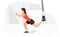 Fit woman working out on trx doing bodyweight exercises. Fitness strength training workout.