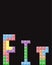 Fit word created with tetris blocks