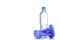 Fitnes symbols - blue dumbbells, a bottle of water and a towel. The concept of a healthy lifestyle