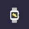 Fitness app, pedometer icon with smart watch