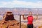 Fitness athlete training pull ups in Grand Canyon