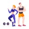 Fitness Athletes Couple Composition