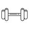 Fitness barbell icon, outline style