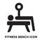 Fitness bench icon vector isolated on white background, logo con