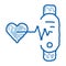fitness bracelet heart beat doodle icon hand drawn illustration