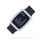 Fitness bracelet in shape of watch with vertical chart Fitness trackers vector icon flat isolated.