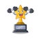 Fitness cartoon star trophy in character drawer