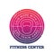 Fitness center round logo, badge