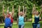 Fitness class stretching