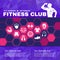 Fitness club cover is icon accessory Men with muscles and low poly background