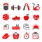 Fitness club icons set vector