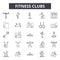 Fitness clubs line icons, signs, vector set, outline illustration concept
