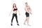 Fitness Coaches Man and Woman Posing on White