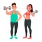 Fitness couple. Man and woman dressed in sports clothes for the