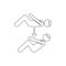 Fitness, crutch, training outline icon. Element of fitness illustration. Signs and symbols icon can be used for web, logo, mobile